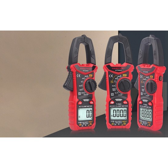 Habotest Ψηφιακή Αμπεροτσιμπίδα HT206D True RMS , NCV, LPF (Κόκκινο)