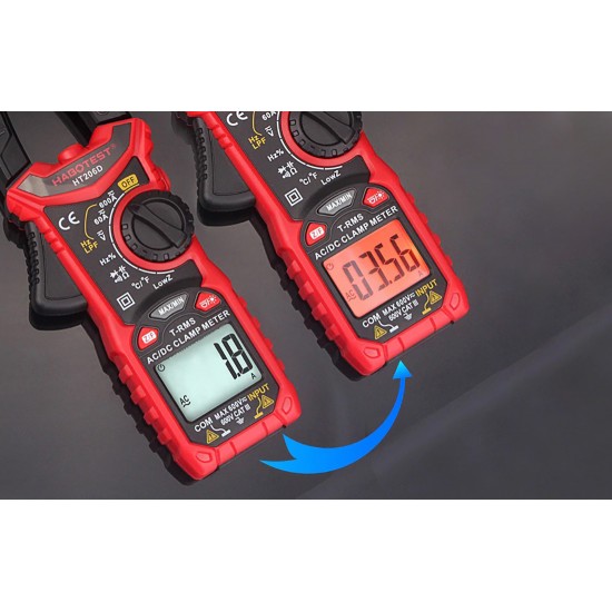 Habotest Ψηφιακή Αμπεροτσιμπίδα HT206D True RMS , NCV, LPF (Κόκκινο)