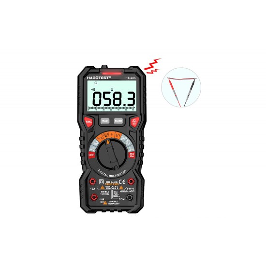 Digital Multimeter with Flashlight Habotest HT118A, True RMS, NCV