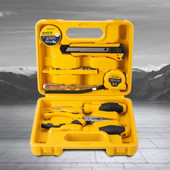 Deli Tools Σετ Εργαλείων με Θήκη EDL1008J, 8τμχ (Κίτρινο)