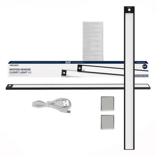 Yeelight Φωτιστικό Ντουλάπας/Ραφιών με Αισθητήρα Κίνησης 60cm 2700K (Μαύρο)