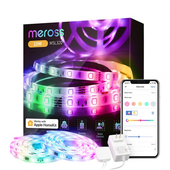 Meross Έξυπνη Ταινία Φωτισμού LED Wi-Fi MSL320 2x 5m (HomeKit) (2τμχ)