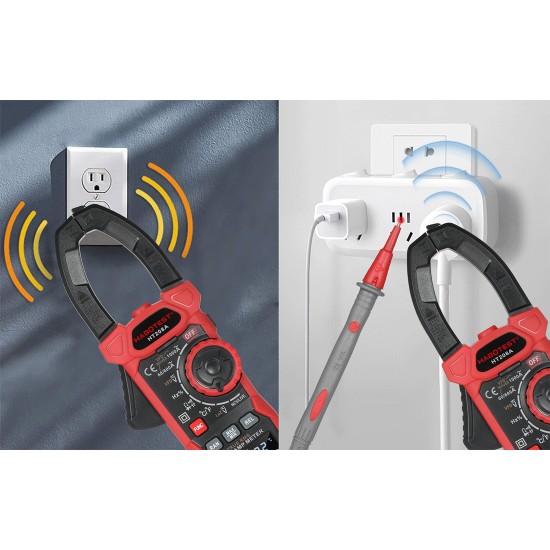 Habotest Ψηφιακή Αμπεροτσιμπίδα HT208A True RMS (Κόκκινο/Μαύρο)