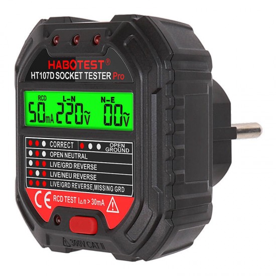 Habotest Tester Καλωδίων με ψηφιακή οθόνη HT107D (Μαύρο)