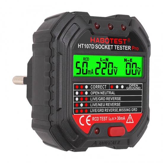 Habotest Tester Καλωδίων με ψηφιακή οθόνη HT107D (Μαύρο)