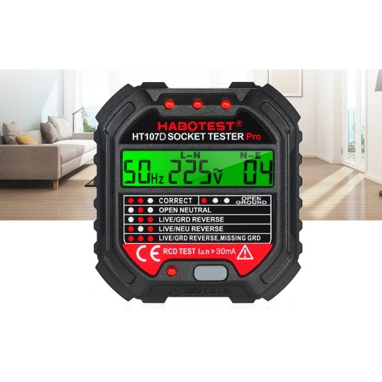 Habotest Tester Καλωδίων με ψηφιακή οθόνη HT107D (Μαύρο)