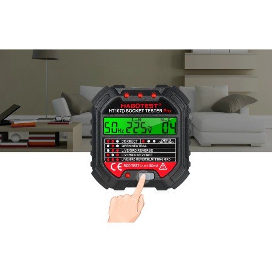Habotest Tester Καλωδίων με ψηφιακή οθόνη HT107D (Μαύρο)