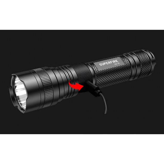 Φακός Superfire L6-H – 750 lm, 15W, USB-C, 5 λειτουργίες