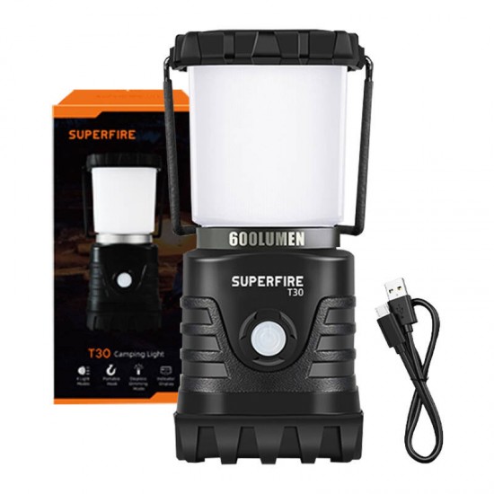 Φανάρι κάμπινγκ Superfire T30 – 600 lm, USB, 4 λειτουργίες