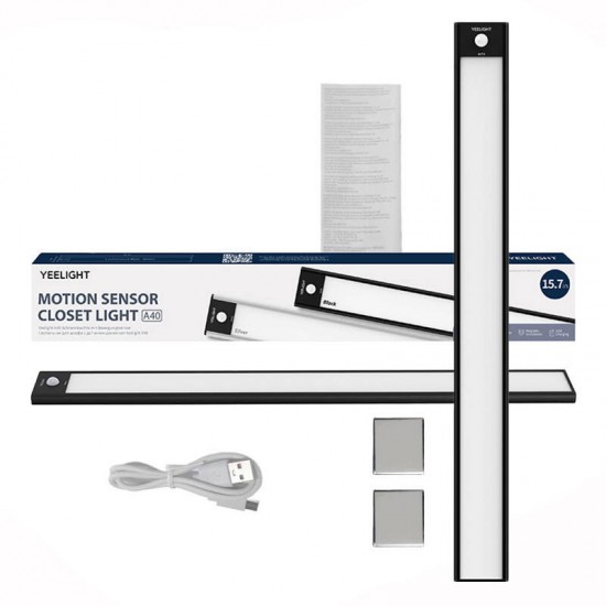 Yeelight Φωτιστικό Ντουλάπας/Ραφιών με Αισθητήρα Κίνησης 40cm 4000K (Μαύρο)