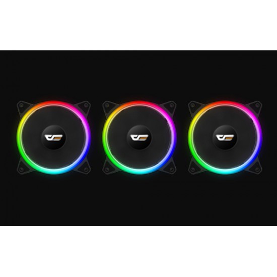 Darkflash Σετ ανεμιστήρων PC ARGB DR12 Pro 3σε1 120x120 (Μαύρο)