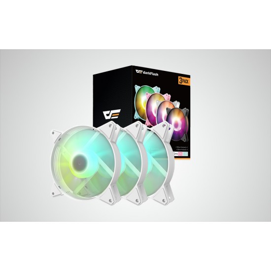 Darkflash Σετ Ανεμιστήρων PC RGB C6 3σε1 120x120 (Λευκό)