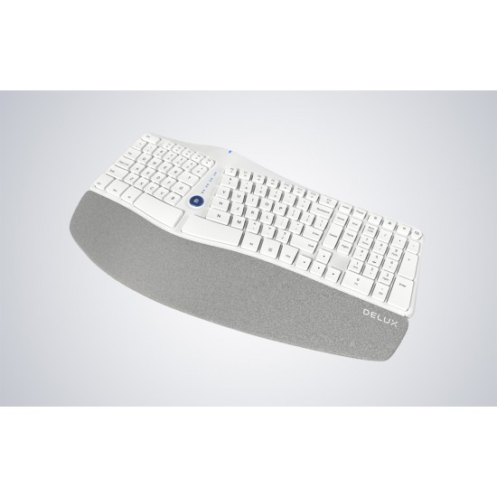 Wireless Ergonomic Keyboard Delux GM901D BT+2.4G (white) (QWERTY)