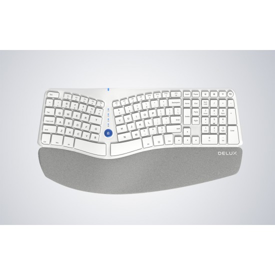 Wireless Ergonomic Keyboard Delux GM901D BT+2.4G (white) (QWERTY)