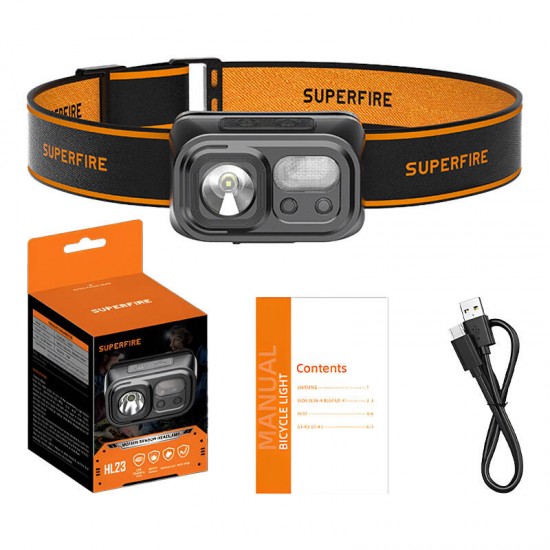 Φακός κεφαλής Superfire HL23 – 220 lm, USB-C, powerbank