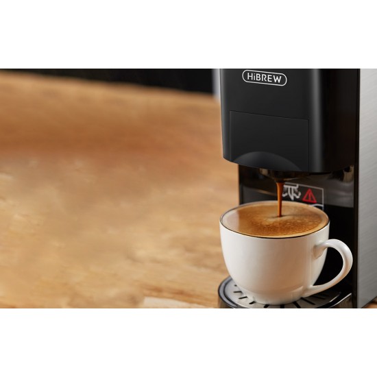 HiBREW Καφετιέρα για Κάψουλες H3A 4σε1 19bar (Μαύρο/Ασημί)