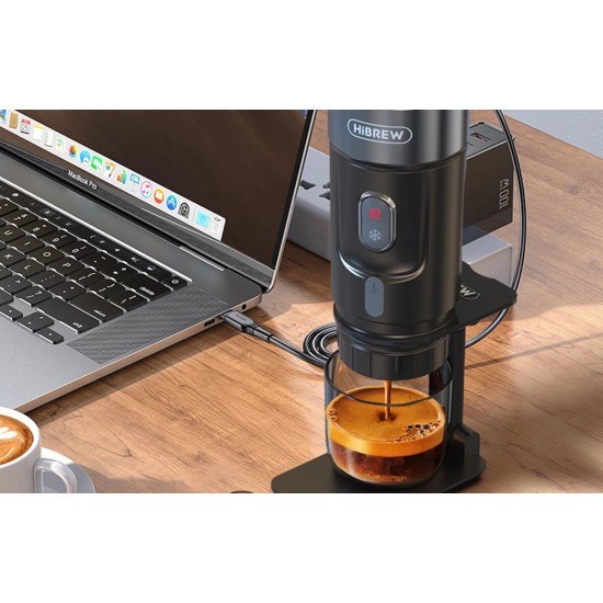 HiBREW Φορητή Καφετιέρα H4A 3-σε-1 για Αλεσμένο Καφέ & Κάψουλες με Θήκη 80W (Μαύρο)