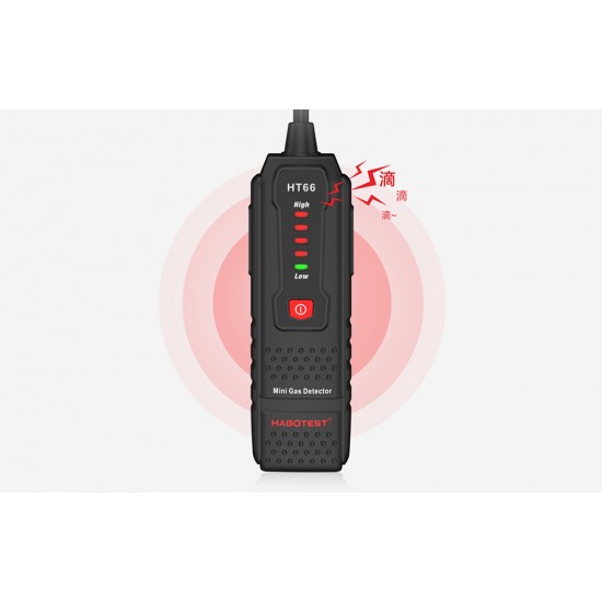 Habotest Μίνι Ανιχνευτής Διαρροής Αερίου HT66 (Μαύρο)