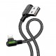 Angle USB Lightning Cable Mcdodo CA-4671 LED, 1.2m (Black)