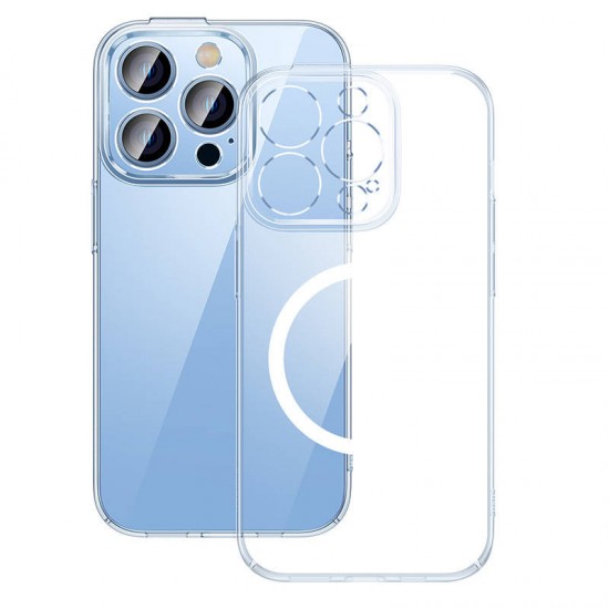 Baseus Θήκη Crystal Magnetic και Προστατευτικό Οθόνης Temperred Glass για iPhone 14 Pro Max (Διαφανές)