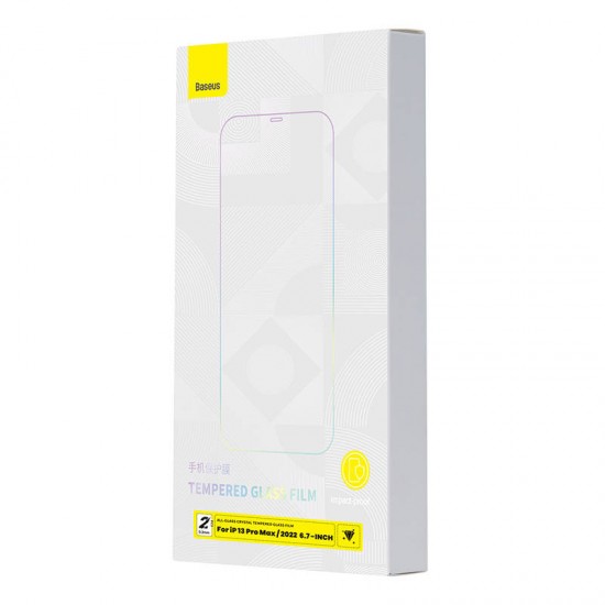 Baseus Προστατευτικό Οθόνης Crystal Tempered Glass 0.3mm για iPhone 14 Plus/13 Pro Max (2τμχ) (Διαφανές)