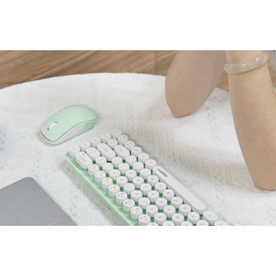 Wireless keyboard + mouse set MOFII Bean 2.4G (White-Green)