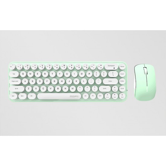 Wireless keyboard + mouse set MOFII Bean 2.4G (White-Green)