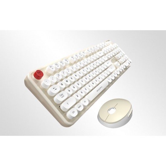 Wireless keyboard + mouse set MOFII Sweet 2.4G (White-Beige
