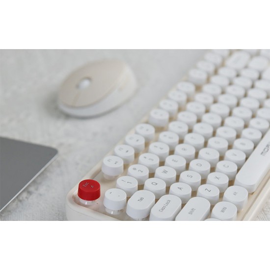 Wireless keyboard + mouse set MOFII Sweet 2.4G (White-Beige