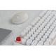 Wireless keyboard + mouse set MOFII Sweet 2.4G (White-Beige