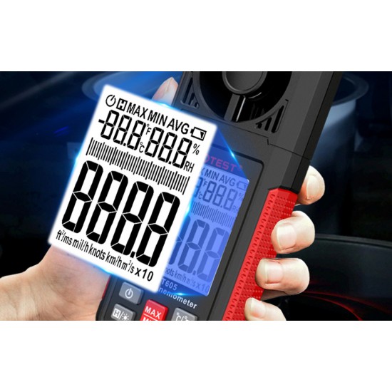 Habotest Ψηφιακό Ανεμόμετρο HT605 (Μαύρο)