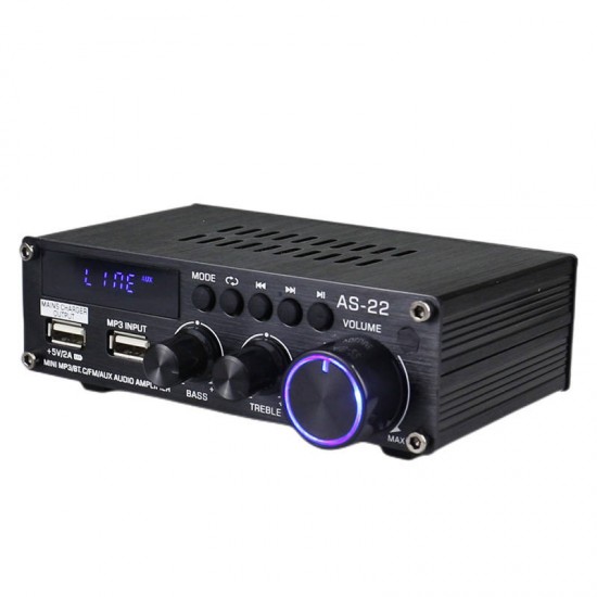 Blitzwolf Ενισχυτής Ήχου AS-22, 45W, Bluetooth 5.0, USB με Τηλεχειριστήριο (Μαύρο)