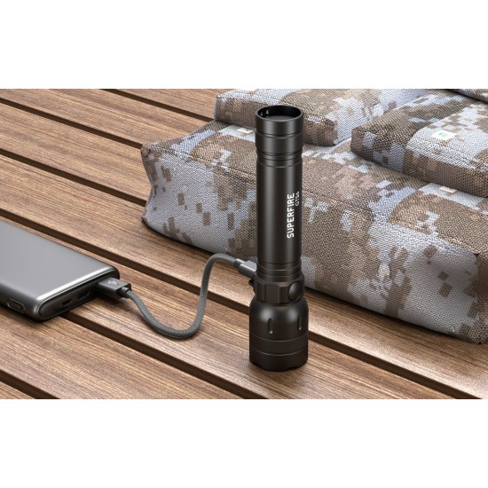 Φακός Superfire GTS6 – 360 lm, USB-C, 7W, 5 λειτουργίες, 150 μ.