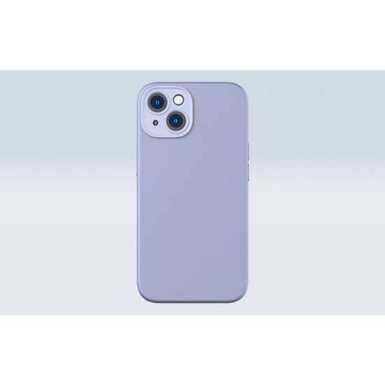 Baseus Θήκη Liquid Silica Gel και Προστατευτικό Οθόνης Tempered Glass για iPhone 14 Plus (Μοβ)