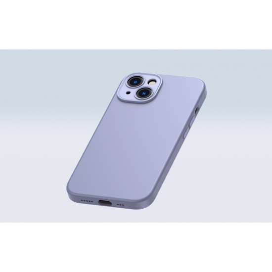 Baseus Θήκη Liquid Silica Gel και Προστατευτικό Οθόνης Tempered Glass για iPhone 14 Plus (Μοβ)