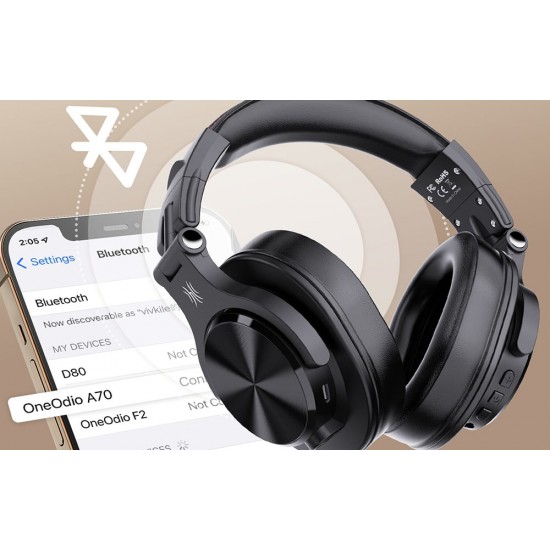 Oneodio Ασύρματα Ακουστικά Fusion A70 (Μαύρο)