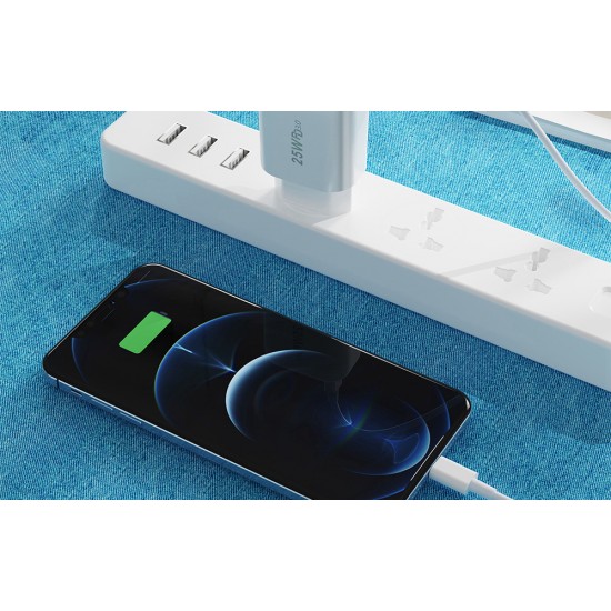 Fast charger Foneng 1x USB EU40 25W + USB C to Lightning cable