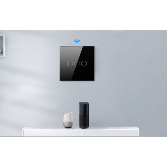 Avatto Έξυπνος Διακόπτης Χωνευτός WiFi TS02-EU-W3 (3 κουμπιά) TUYA (Λευκό)