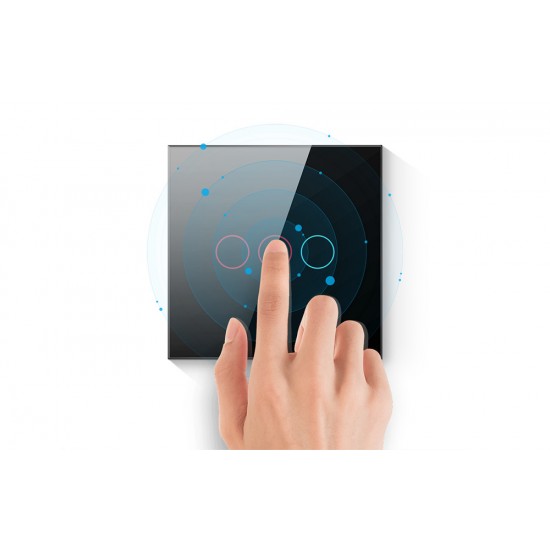 Avatto Έξυπνος Διακόπτης Χωνευτός ZigBee LZTS02-EU-W3 (3 κουμπιά) χωρίς ουδέτερο TUYA (Λευκό)