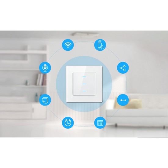Avatto Έξυπνος Διακόπτης Χωνευτός WiFi N-TS10-W1 (1 κουμπί) TUYA (Λευκό)