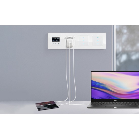 Avatto Έξυπνη Πρίζα Τοίχου WiFi N-WOT10-USB-W TUYA USB/USB-C (Λευκό)