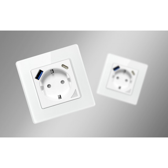 Avatto Έξυπνη Πρίζα Τοίχου WiFi N-WOT10-USB-W TUYA USB/USB-C (Λευκό)