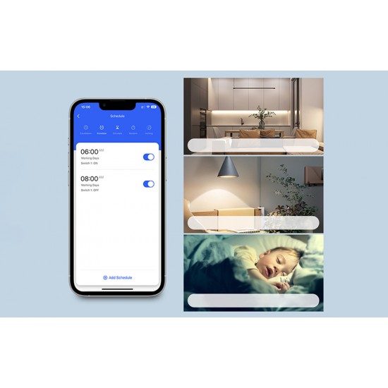 Avatto Έξυπνος Ενδιάμεσος Διακόπτης ZigBee LZWSM16-W3 χωρίς ουδέτερο TUYA (Λευκό)
