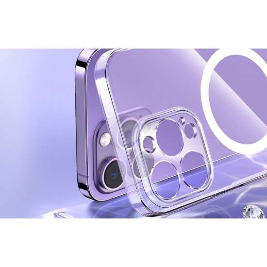 Baseus Μαγνητική Θήκη Magnetic Crystal Clear για iPhone 13 + Προστατευτικό Οθόνης Tempered Glass (Διαφανές)