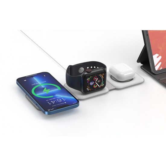 Choetech T588-F 3in1 Magnetic Wireless Charger 15W (white)