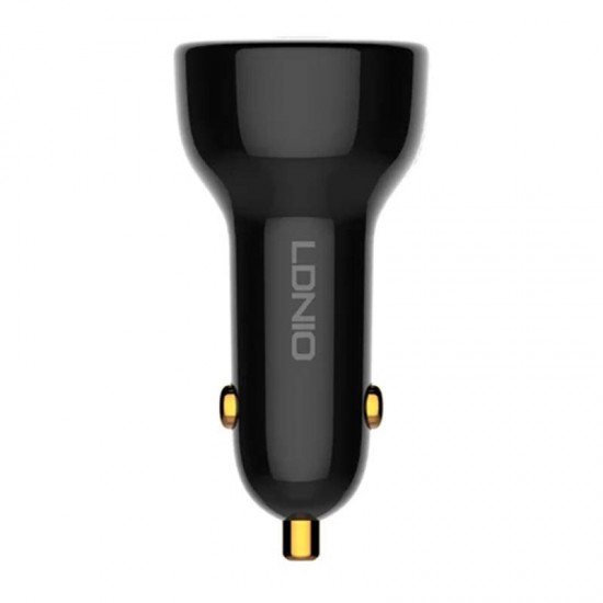 LDNIO Φορτιστής Αυτοκινήτου C101, USB + USB-C, 100W με Καλώδιο USB-C σε Lightning (Μαύρο)