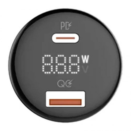 LDNIO Φορτιστής Αυτοκινήτου C101, USB + USB-C, 100W με Καλώδιο USB-C σε Lightning (Μαύρο)