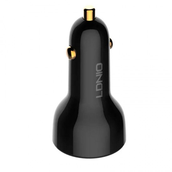 LDNIO Φορτιστής Αυτοκινήτου C101, USB + USB-C, 100W με Καλώδιο USB-C σε Lightning (Μαύρο)