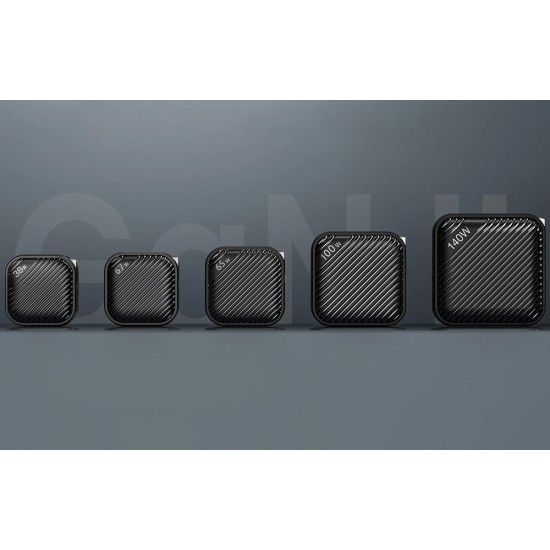 Wall charger INVZI GanHub 3x USB-C, 140W, EU/UK/AU/US (black)