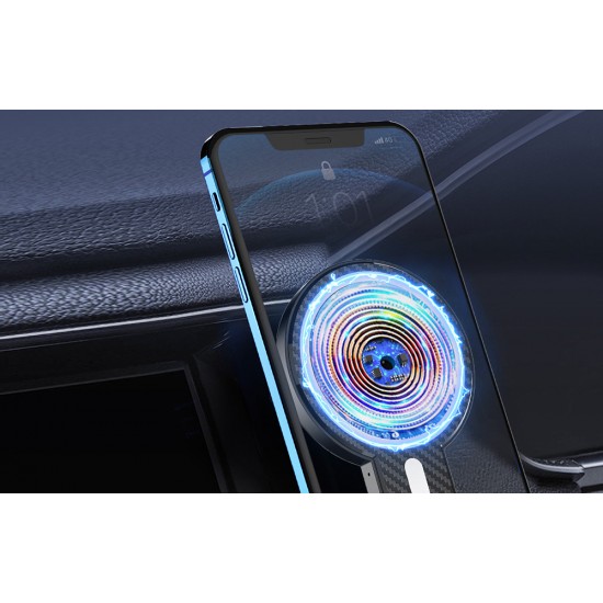 LDNIO Car Mount ,MA20 with inductive charger 15W and metal ring (Black)